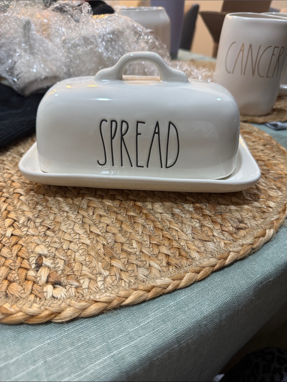 Ceramic Spread Butter Dish - White
